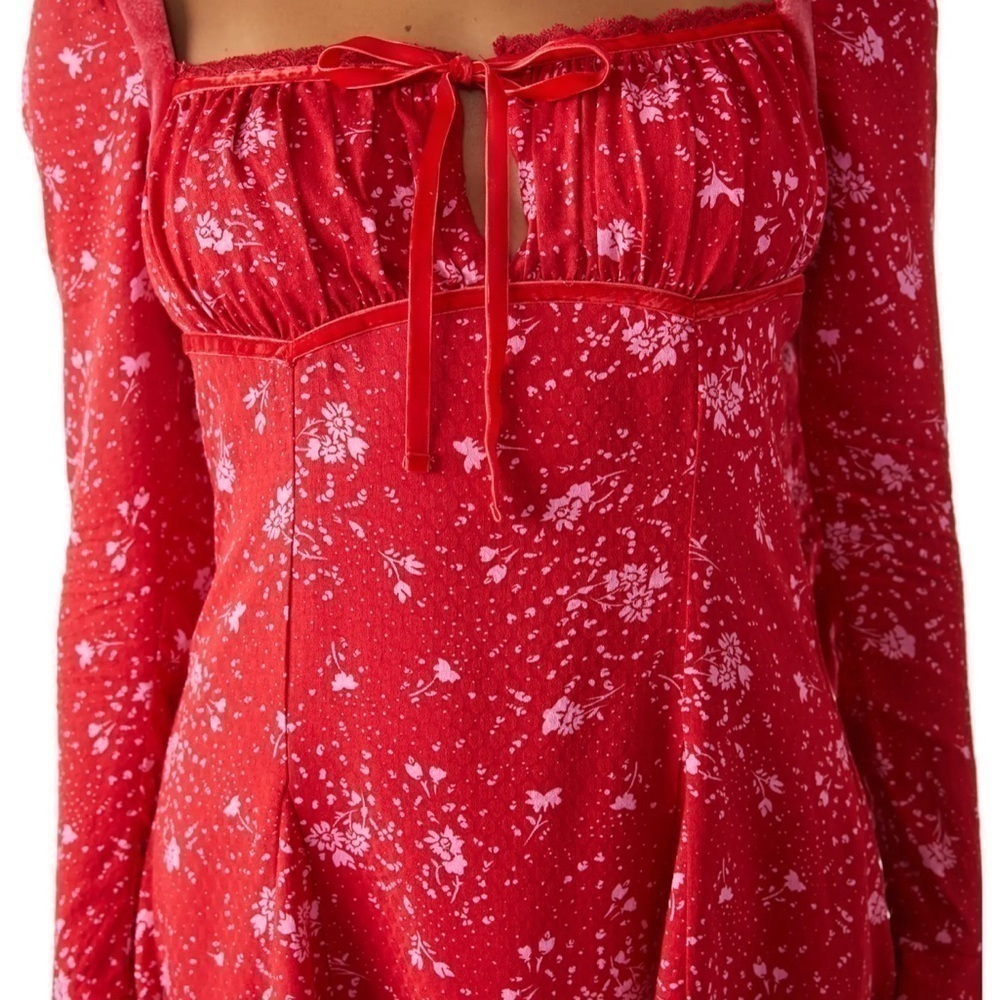 Free People Tess Dress Red and Pink women’s size XS - Picture 5 of 12